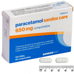 PARACETAMOL SANDOZ CARE EFG 650 mg 20 COMPRIMIDOS