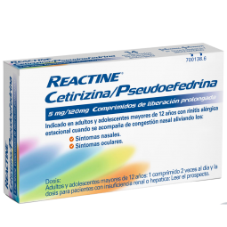 REACTINE CETIRIZINA/PSEUDOEFEDRINA 5 mg/120 mg 14...