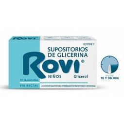 ROVI SUPOSITORIOS DE GLICERINA NIÑOS 1,44 g 15UDS